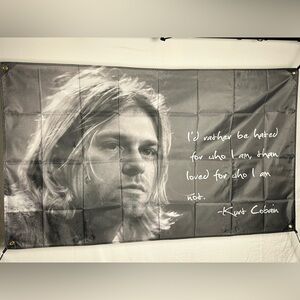 Kurt Cobain Quote Banner Flag 5x3Ft. With 4 Grommets